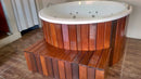 Ofurô Com Hidro Externo Tina Redonda Com Deck